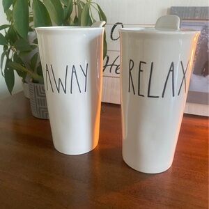 RAE DUNN Ceramic Travel Mugs